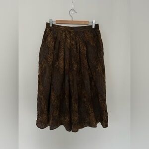 Vintage high waist wool  Brown Women's Skirt